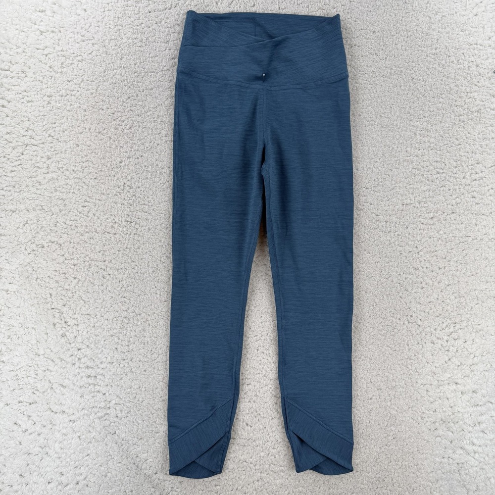 Nike Womens Small Blue High Rise Crossover Waist Ankle Tulip Leggings CJ4215-432